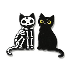 Colgantes acrílicos de gato negro de halloween