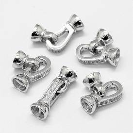 925 Sterling Silver Micro Pave Cubic Zirconia Fold Over Clasps