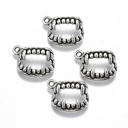 Сплавочные подвески тибетского стиля, форма зубов животных, без кадмия и без свинца