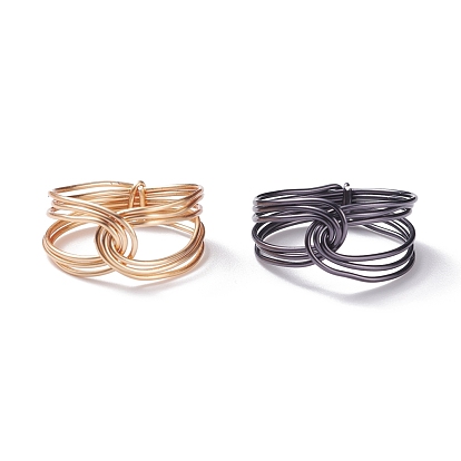 Interlock couple bagues, Anneaux en fil de laiton pour les amoureux des meilleurs amis