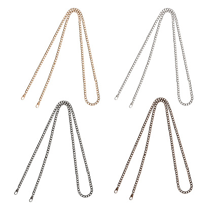 Bag Strap Chains, with Iron Curb Chains and Alloy Lobster Claw Clasps, for Bag Straps Replacement Accessories
