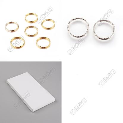 60Pcs 2 Colors Iron Split Key Rings, Keychain Clasps Findings