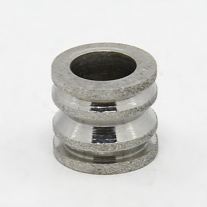 201 Stainless Steel Large Hole Column Textured Beads, Grooved Beads, 10x9mm, Hole: 6mm