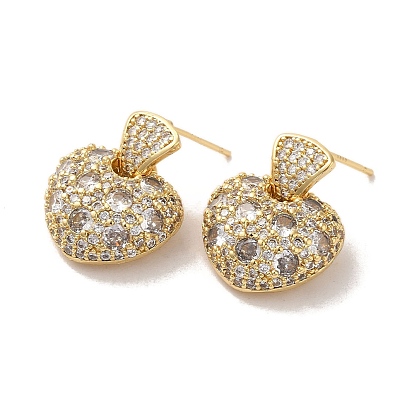 Brass Micro Pave Cubic Zirconia Earrings for Women