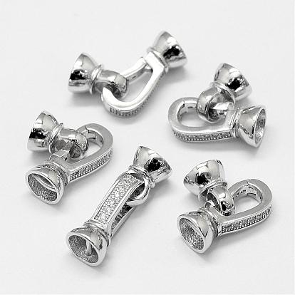 925 Sterling Silver Micro Pave Cubic Zirconia Fold Over Clasps