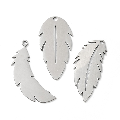 201 подвески из нержавеющей стали, лазерная резка, очарование перьев, анти-тускнение