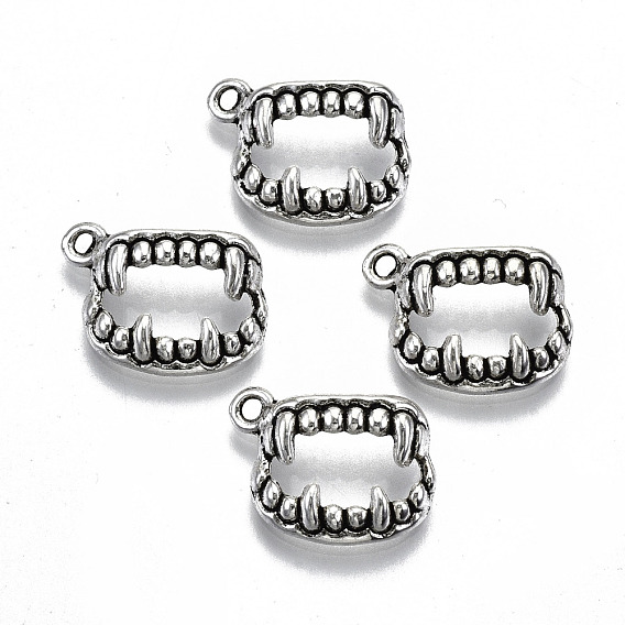 Сплавочные подвески тибетского стиля, форма зубов животных, без кадмия и без свинца