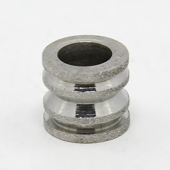 201 Stainless Steel Large Hole Column Textured Beads, Grooved Beads, 10x9mm, Hole: 6mm