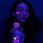 Removable Temporary Water Proof Fluorescence Tattoos Paper Stickers, Valentine's Day Theme