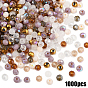 1000шт 10 стили гальванические стеклянные бусины наборы, рондель и круглый, граненые