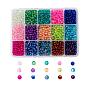 Spray Painted Crackle Glass Beads Strands, Round