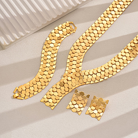 Наборы из широких железных цепочек, браслетов, сережек и ожерелий для женщин