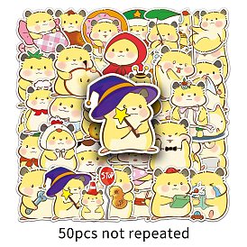 50Pcs Bear PET Waterproof Stickers, Self-adhesive Decals, for Suitcase, Skateboard, Refrigerator, Helmet