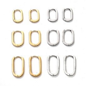 304 обруч серьги из нержавеющей стали замке, овальные