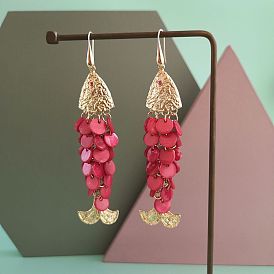 Sparkling Colorful Shell Fish Scale Earrings - Fashionable and Versatile