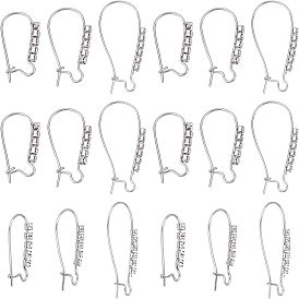 18 шт. 3 стиль 304 серьги-кольца из нержавеющей стали фурнитура для сережек-почек, с четким кубического циркония