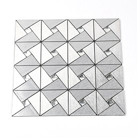Square Mosaic Aluminum Plastic Self-Adhesive Wall Stickers, for Shelf Liner Dresser Drawer Locker