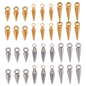36 шт 6 стиль 304 подвески из нержавеющей стали, конус очарование