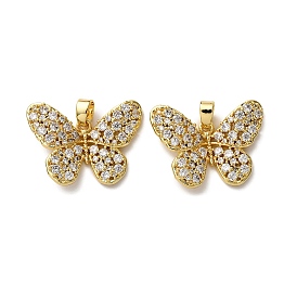 Латунные микро проложить кубического циркония подвески, бабочка, стойки покрытие, долговечный, без свинца и без кадмия, реальный 18 k позолоченный
