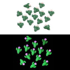 Luminous Resin Decoden Cabochons, Glow in the Dark, Cactus