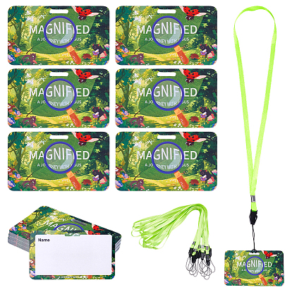 50шт. бумажных именных карточек, с 50шт. полиэстеровыми ремешками для мобильных телефонов, прямоугольные