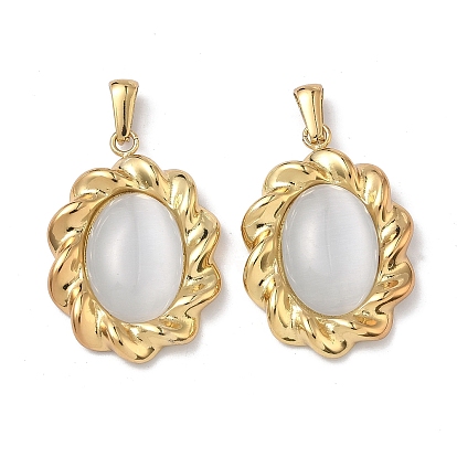 304 из нержавеющей стали Cat Eye подвески, витые овальные подвески