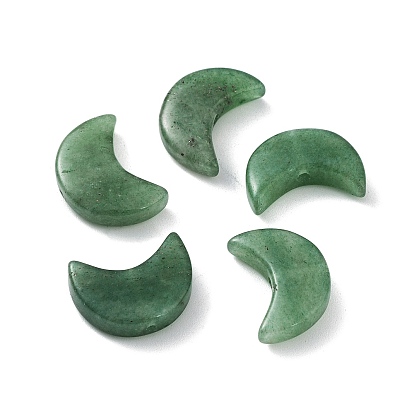 Natural Green Aventurine Beads, Half Moon