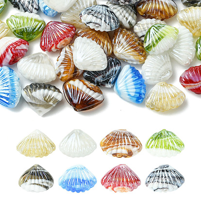 40 шт 8 цвета бусины лэмпворк ручной работы, формы раковины, жемчужные