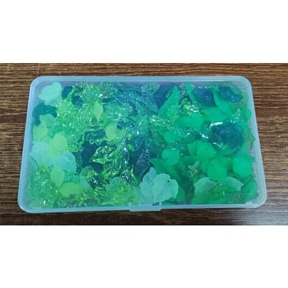 270Pcs 9 Style Transparent Acrylic Pendants, Leaf