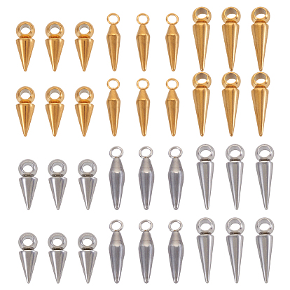 36 шт 6 стиль 304 подвески из нержавеющей стали, конус очарование
