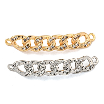 Латунные микропаве прозрачные подвески с фианитом, без кадмия, без никеля и без свинца, цепь