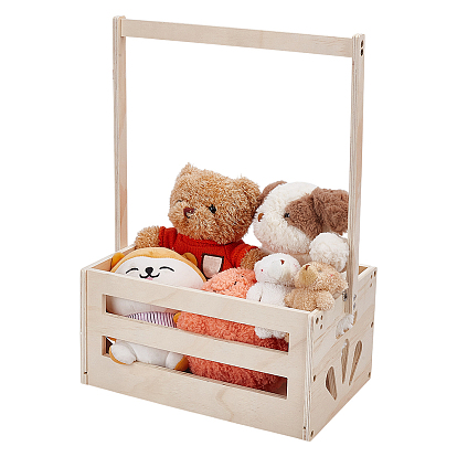 Прямоугольные деревянные ящики для детского душа, подарочные корзины для хранения детских вещей с ручками