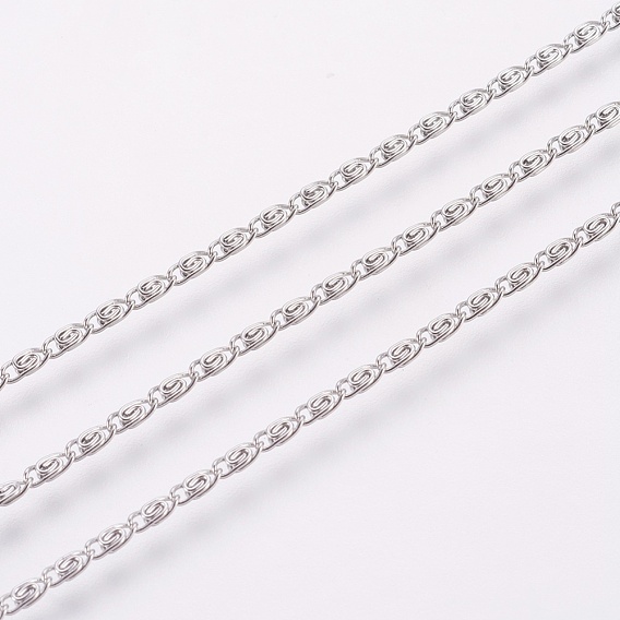 304 Stainless Steel Lumachina Chains, with Spool, Unwelded