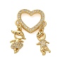 Латунные микро проложить кубического циркония подвески, сердце с подвесками для девочек и мальчиков, долговечный, без свинца и без кадмия