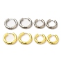 Серьги-кольца из латуни для женщин с покрытием стойки, долговечный, без свинца и без кадмия