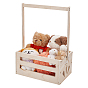 Прямоугольные деревянные ящики для детского душа, подарочные корзины для хранения детских вещей с ручками