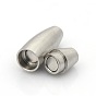 304 Stainless Steel Matte Surface Magnetic Clasps with Glue-in Ends, Oval