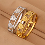 304 Stainless Steel Heart Wave Cutout Hinged Cuff Bangles for Women
