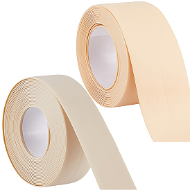 2 Rolls 2 Styles PVC Plastic Waterproof Edge Banding, Adhesive Veneer Edge Trim for Kitchen Sink, Toilet Seam, Corner