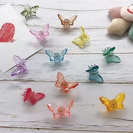 Small Candy Color Butterfly Clip Transparent Color Hair Clip Girl Heart Plate Hair Clip Hair Carson Hair Accessories