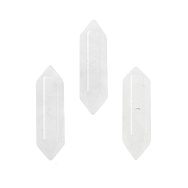 Natural Quartz Crystal Double Terminal Pointed Beads, Rock Crystal Faceted Bullet