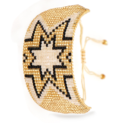 Miyuki Glass Seed Braided Bead Bracelet, Spark Star Friendship Bracelet for Women
