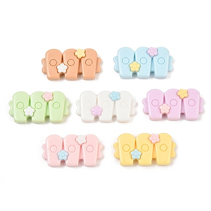 Opaque Resin Cabochons, Floral Fence