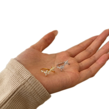 925 женские кольца из стерлингового серебра с микропаве из кубических цирконий, цветок