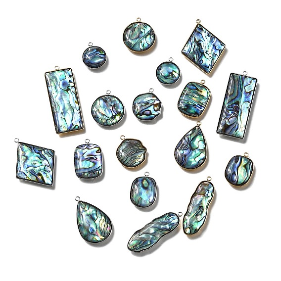 304 подвески из натуральной ракушки пауа из нержавеющей стали, ионное покрытие (ip)