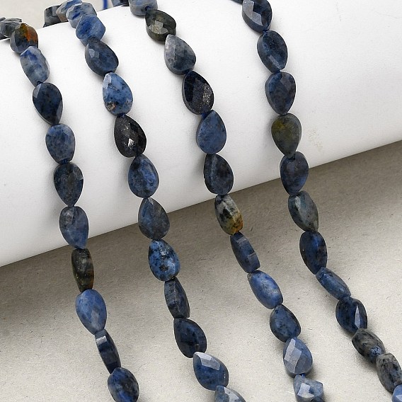 Натуральные нити из бисера, слеза, граненые