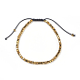 Braided Bead Bracelets, with Electroplate Non-magnetic Synthetic Hematite, Cube