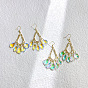s925 silver needle inlaid zirconium water drop long earrings purple mermaid pearl tassel earrings fashion earrings