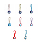Flat Round with Evil Eye Resin Pendant Decorations, Braided Cotton Cord Hanging Ornament