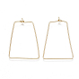 Brass Earring Hooks, Nickel Free, Real 18K Gold Plated, Trapezoid